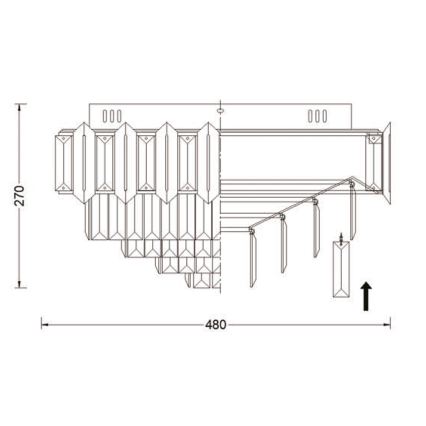 Brilagi - Φωτιστικό οροφής SPECTRA 5xE14/40W/230V διάμ. 48 cm μαύρο