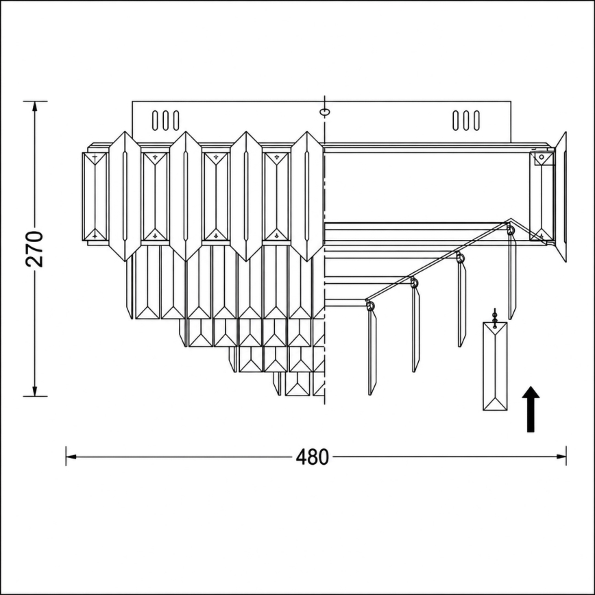 BRILAGI - Φωτιστικό οροφής SPECTRA 5xE14/40W/230V διάμ. 48 cm μαύρο