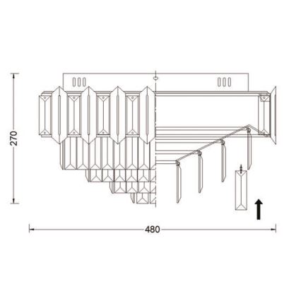 Brilagi - Φωτιστικό οροφής SPECTRA 5xE14/40W/230V, διάμ. 48 cm, χρυσό
