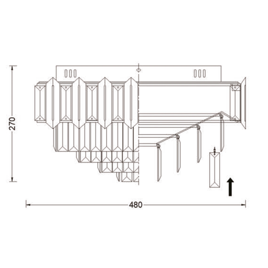 Brilagi - Φωτιστικό οροφής SPECTRA 5xE14/40W/230V, διάμ. 48 cm, χρυσό