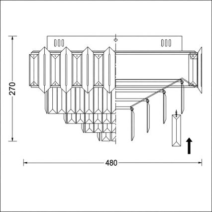 BRILAGI - Φωτιστικό οροφής SPECTRA 5xE14/40W/230V, διάμ. 48 cm, χρυσό