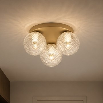 Brilagi - Φωτιστικό οροφής STELLA 3xE27/60W/230V Ø 35 cm μπεζ/χρυσό