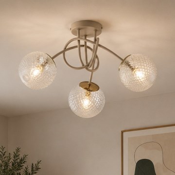 Brilagi - Φωτιστικό οροφής STELLA 3xE27/60W/230V μπεζ/χρυσό