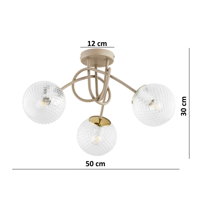Brilagi - Φωτιστικό οροφής STELLA 3xE27/60W/230V μπεζ/χρυσό