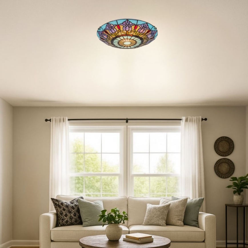 Brilagi - Φωτιστικό οροφής Tiffany LORAS με βιτρώ 2xE27/60W/230V