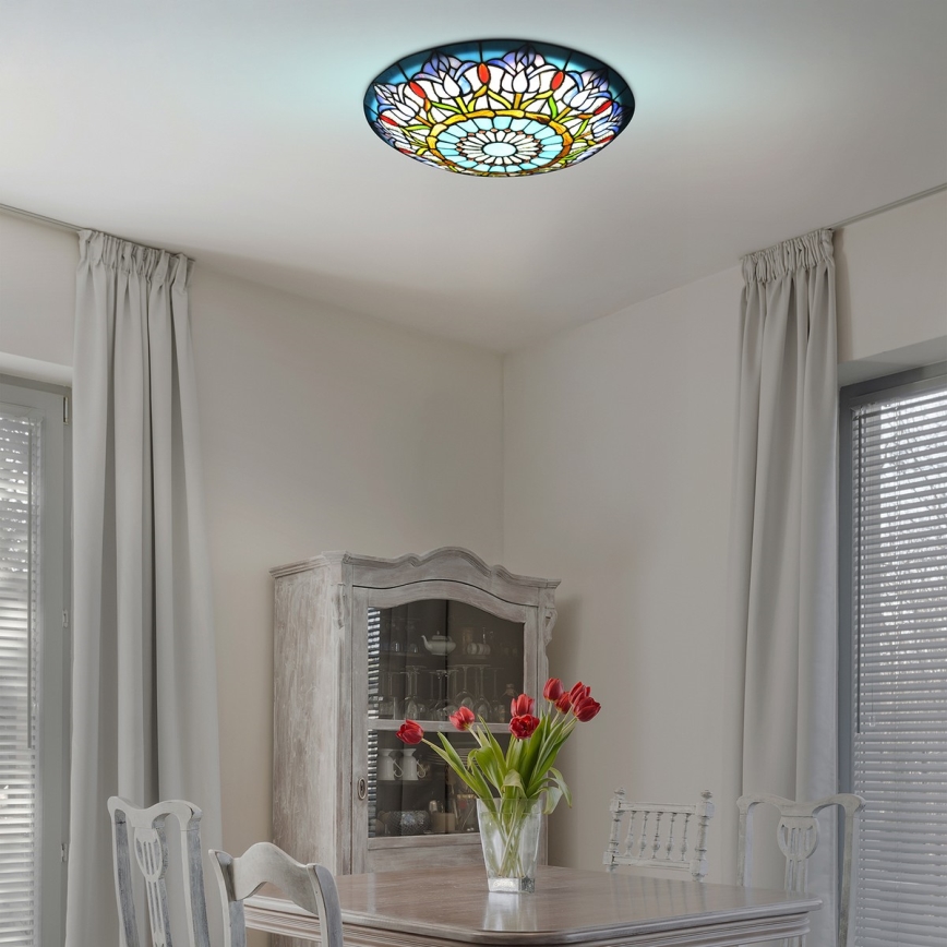Brilagi - Φωτιστικό οροφής Tiffany LORAS με βιτρώ 2xE27/60W/230V