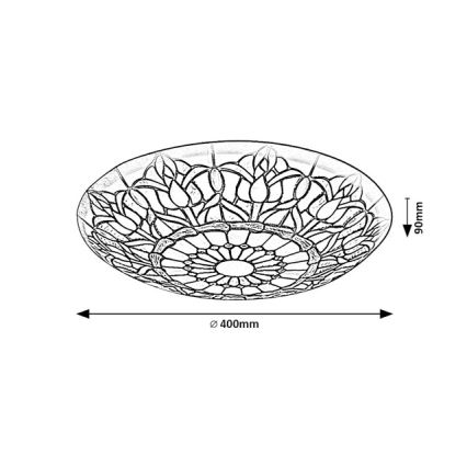 Brilagi - Φωτιστικό οροφής Tiffany LORAS με βιτρώ 2xE27/60W/230V