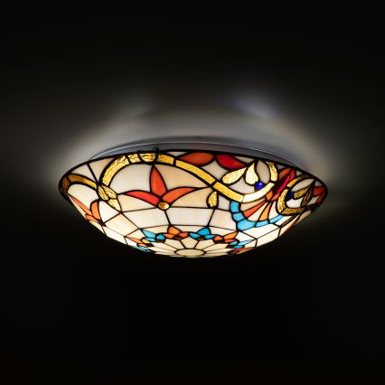 Brilagi - Φωτιστικό οροφής Tiffany MIRABELLA με βιτρό, 2xE27/60W/230V, Ø 40 cm