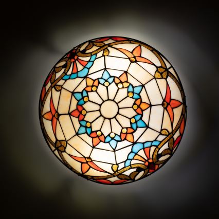 Brilagi - Φωτιστικό οροφής Tiffany MIRABELLA με βιτρό, 2xE27/60W/230V, Ø 40 cm