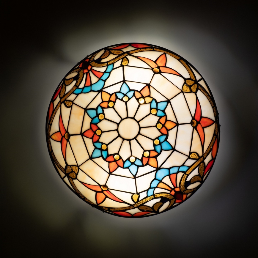 Brilagi - Φωτιστικό οροφής Tiffany MIRABELLA με βιτρό, 2xE27/60W/230V, Ø 40 cm