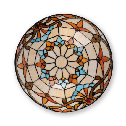 Brilagi - Φωτιστικό οροφής Tiffany MIRABELLA με βιτρό, 2xE27/60W/230V, Ø 40 cm