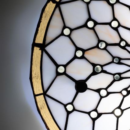 Brilagi - Φωτιστικό οροφής Tiffany βιτρώ IVORY 3xE27/60W/230V διάμ. 40 cm