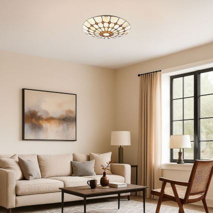 Brilagi - Φωτιστικό οροφής Tiffany με βιτρώ DORAN 2xE27/60W/230V