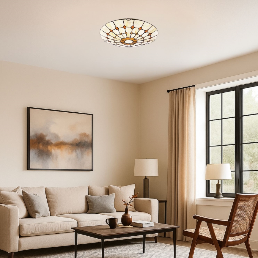Brilagi - Φωτιστικό οροφής Tiffany με βιτρώ DORAN 2xE27/60W/230V