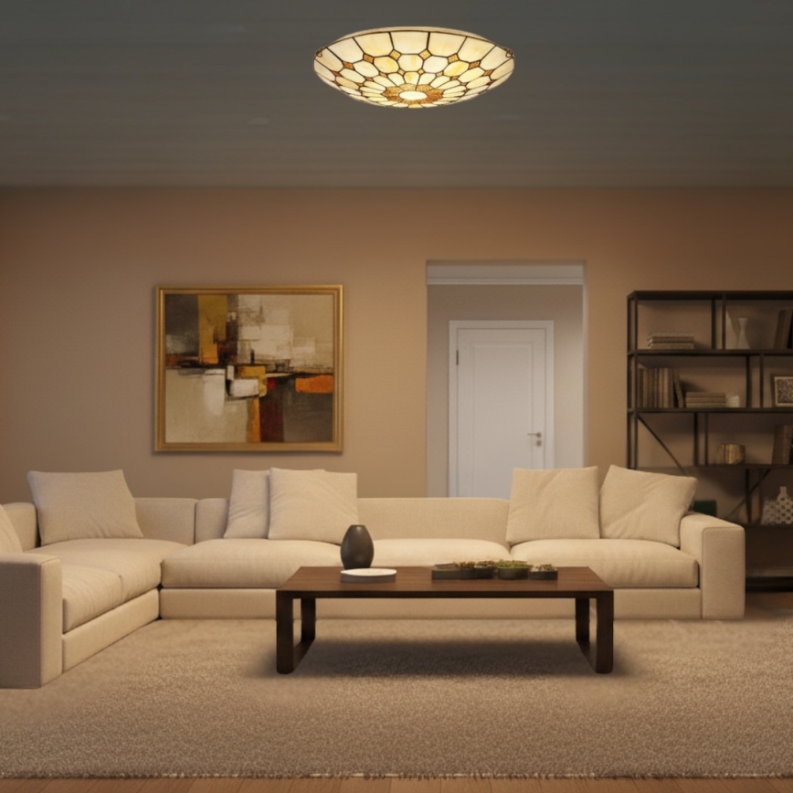 Brilagi - Φωτιστικό οροφής Tiffany με βιτρώ DORAN 2xE27/60W/230V