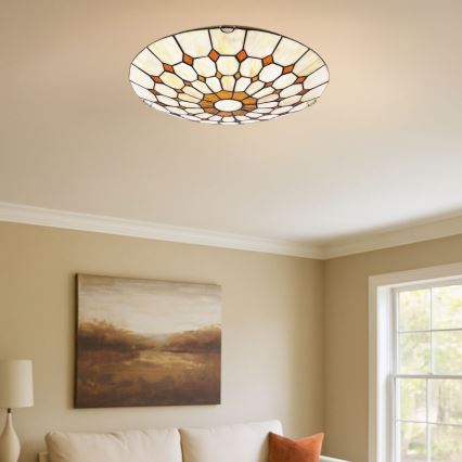 Brilagi - Φωτιστικό οροφής Tiffany με βιτρώ DORAN 2xE27/60W/230V