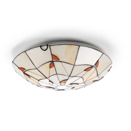 Brilagi - Φωτιστικό οροφής Tiffany με βιτρώ FOLIA 2xE27/60W/230V Ø 40 cm
