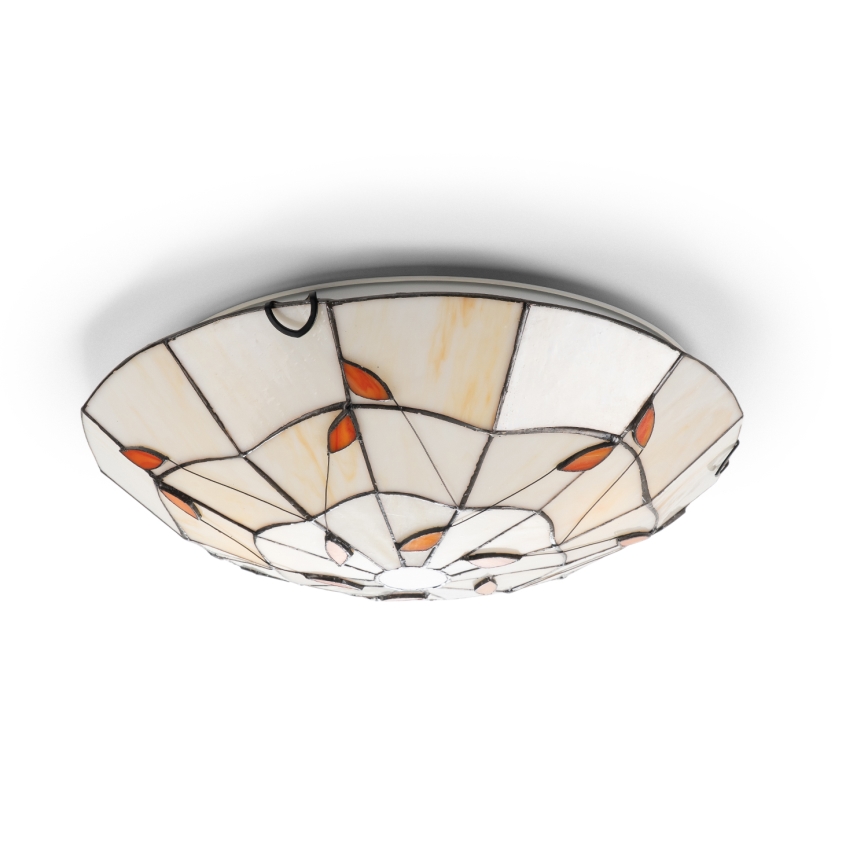 Brilagi - Φωτιστικό οροφής Tiffany με βιτρώ FOLIA 2xE27/60W/230V Ø 40 cm