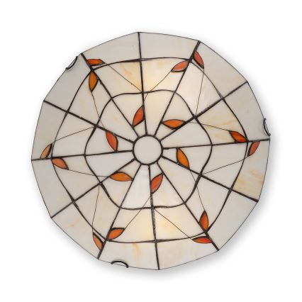 Brilagi - Φωτιστικό οροφής Tiffany με βιτρώ FOLIA 2xE27/60W/230V Ø 40 cm