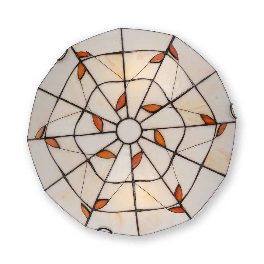 Brilagi - Φωτιστικό οροφής Tiffany με βιτρώ FOLIA 2xE27/60W/230V Ø 40 cm