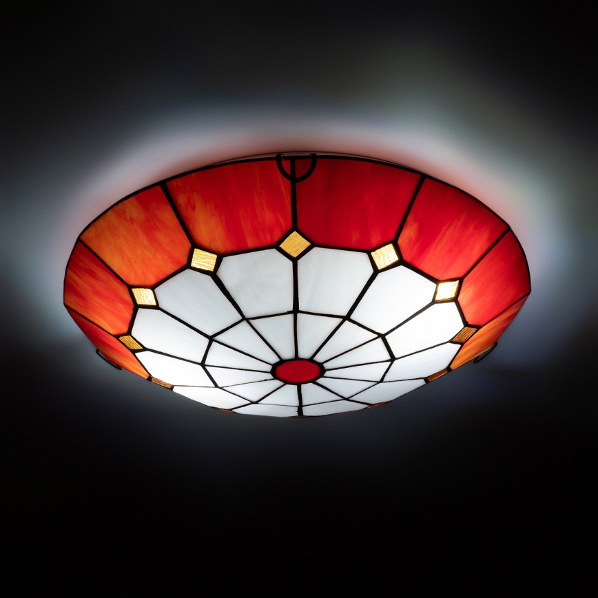 Brilagi - Φωτιστικό οροφής Tiffany με βιτρώ SIENNA 2xE27/60W/230V Ø 40 cm