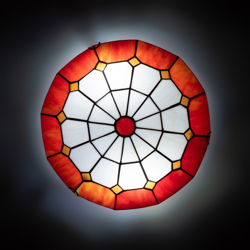 Brilagi - Φωτιστικό οροφής Tiffany με βιτρώ SIENNA 2xE27/60W/230V Ø 40 cm