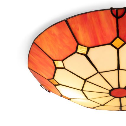 Brilagi - Φωτιστικό οροφής Tiffany με βιτρώ SIENNA 2xE27/60W/230V Ø 40 cm