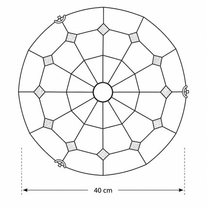 Brilagi - Φωτιστικό οροφής Tiffany με βιτρώ SIENNA 2xE27/60W/230V Ø 40 cm
