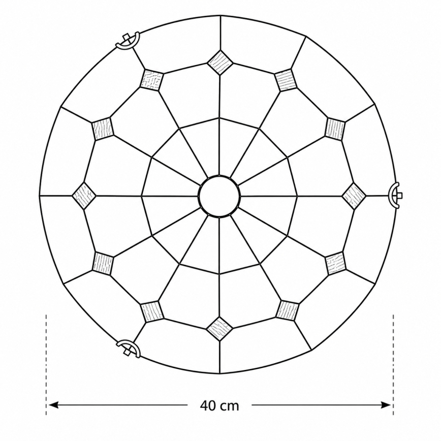 Brilagi - Φωτιστικό οροφής Tiffany με βιτρώ SIENNA 2xE27/60W/230V Ø 40 cm