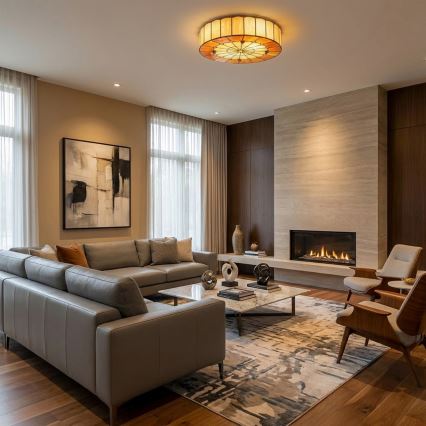 Brilagi - Φωτιστικό οροφής Tiffany με βιτρώ SIENNA 3xE27/60W/230V διάμ. 40 cm