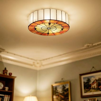 Brilagi - Φωτιστικό οροφής Tiffany με βιτρώ SIENNA 3xE27/60W/230V διάμ. 40 cm