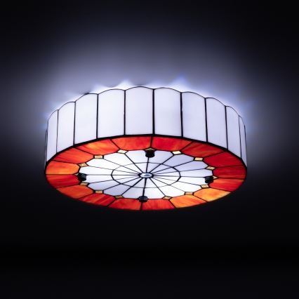 Brilagi - Φωτιστικό οροφής Tiffany με βιτρώ SIENNA 3xE27/60W/230V διάμ. 40 cm