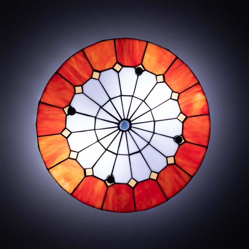 Brilagi - Φωτιστικό οροφής Tiffany με βιτρώ SIENNA 3xE27/60W/230V διάμ. 40 cm