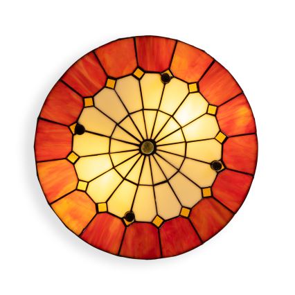Brilagi - Φωτιστικό οροφής Tiffany με βιτρώ SIENNA 3xE27/60W/230V διάμ. 40 cm