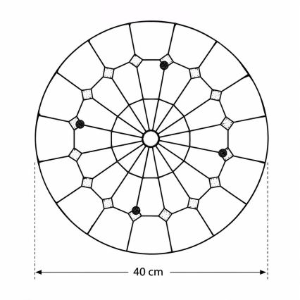 Brilagi - Φωτιστικό οροφής Tiffany με βιτρώ SIENNA 3xE27/60W/230V διάμ. 40 cm