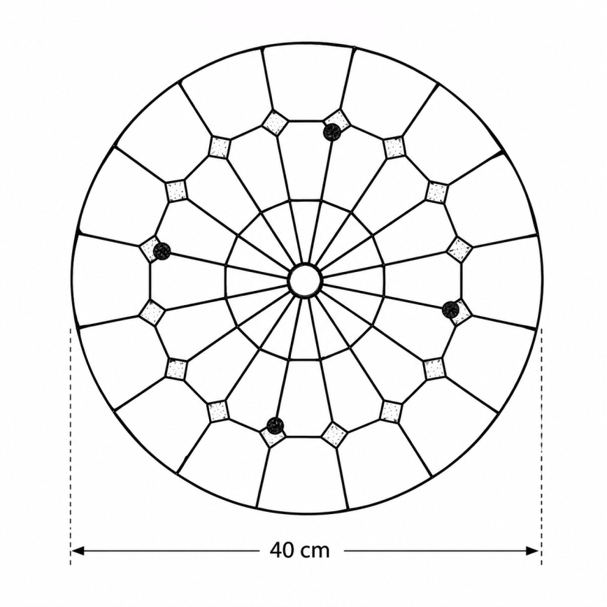 Brilagi - Φωτιστικό οροφής Tiffany με βιτρώ SIENNA 3xE27/60W/230V διάμ. 40 cm