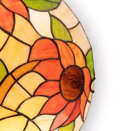 Brilagi - Φωτιστικό οροφής Tiffany με βιτρώ SUNFLOWER 2xE27/60W/230V Ø 40 cm