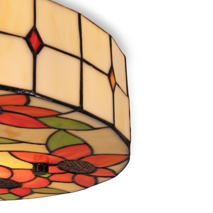 Brilagi - Φωτιστικό οροφής Tiffany με βιτρώ SUNFLOWER 3xE27/60W/230V διάμ. 40 εκ.