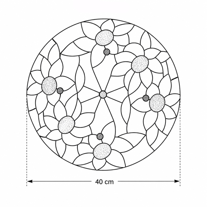 Brilagi - Φωτιστικό οροφής Tiffany με βιτρώ SUNFLOWER 3xE27/60W/230V διάμ. 40 εκ.