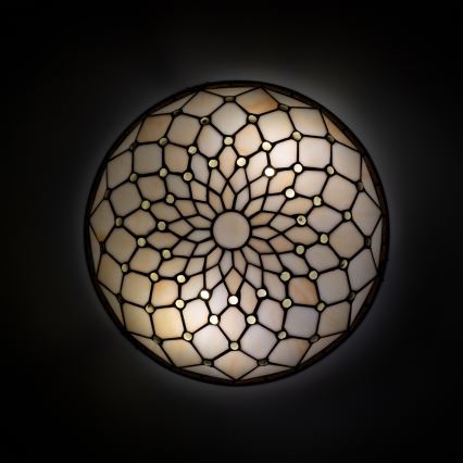Brilagi - Φωτιστικό οροφής Tiffany με βιτρώ, εκρού, 2xE27/60W/230V, Ø 40 cm