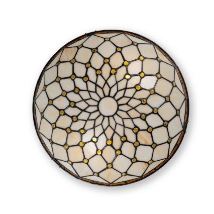 Brilagi - Φωτιστικό οροφής Tiffany με βιτρώ, εκρού, 2xE27/60W/230V, Ø 40 cm