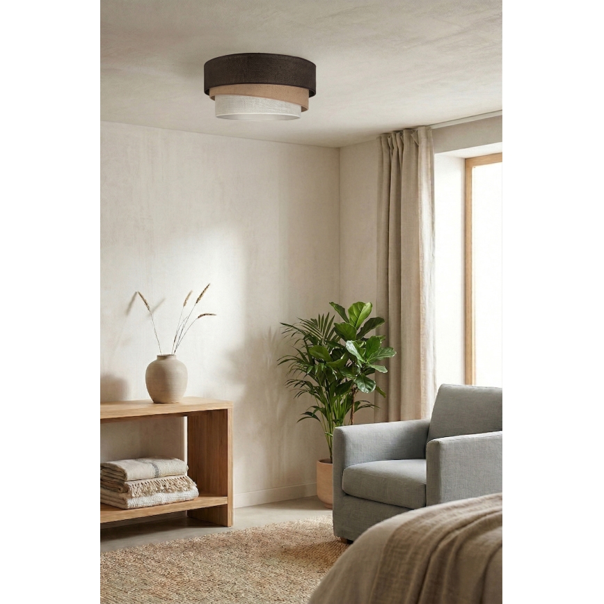 Brilagi - Φωτιστικό οροφής TRIO 1xE27/60W/230V διάμ. 40 cm καφέ/μπεζ/λευκό