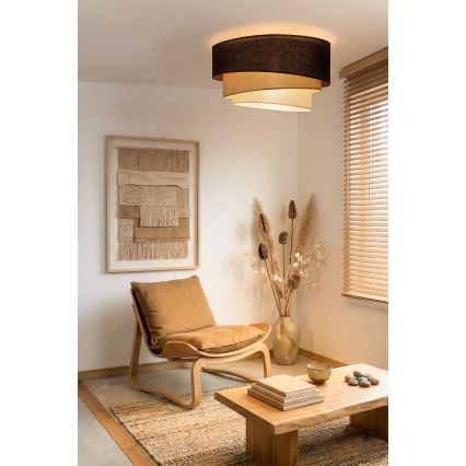 Brilagi - Φωτιστικό οροφής TRIO 3xE27/60W/230V διάμ. 60 cm καφέ/μπεζ/λευκό