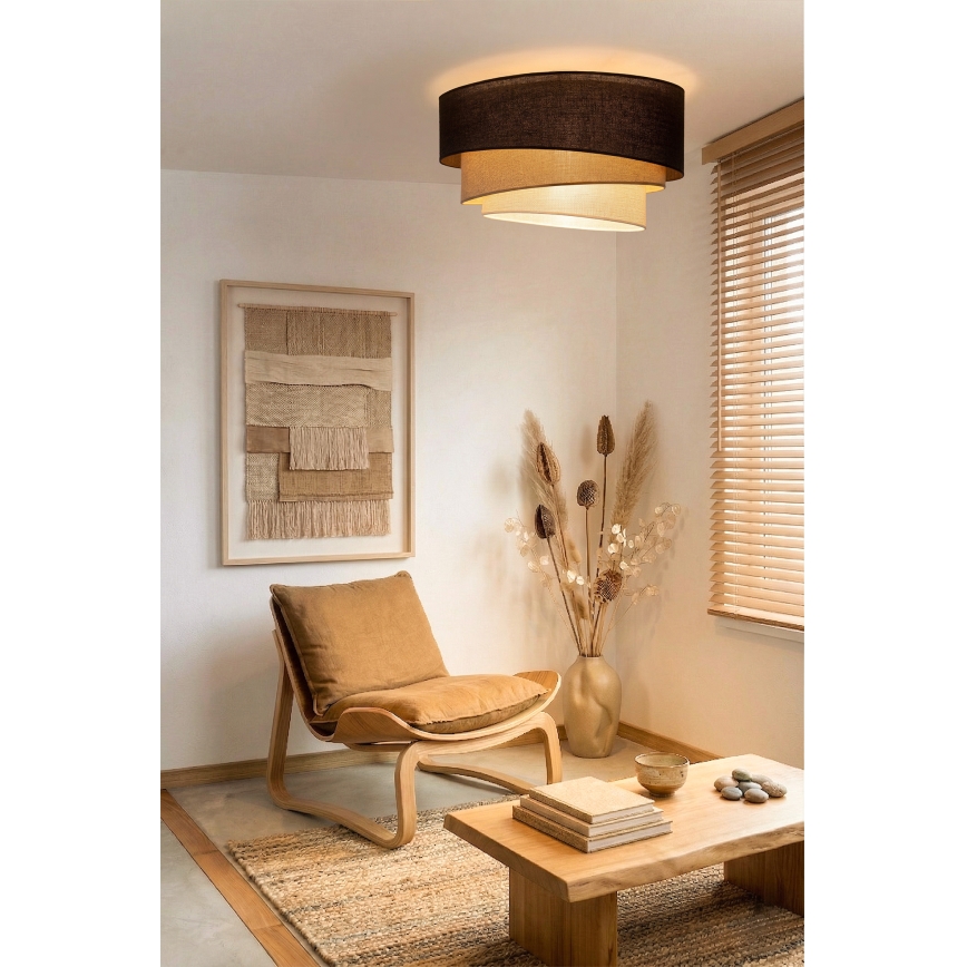 Brilagi - Φωτιστικό οροφής TRIO 3xE27/60W/230V διάμ. 60 cm καφέ/μπεζ/λευκό