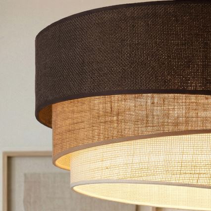 Brilagi - Φωτιστικό οροφής TRIO 3xE27/60W/230V διάμ. 60 cm καφέ/μπεζ/λευκό