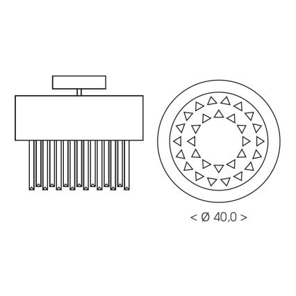 Brilagi - Φωτιστικό οροφής VERVE 4xE14/40W/230V Ø 40 εκ. μαύρο
