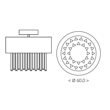 Brilagi - Φωτιστικό οροφής VERVE, 6xE14/40W/230V, διάμ. 60 cm, μαύρο