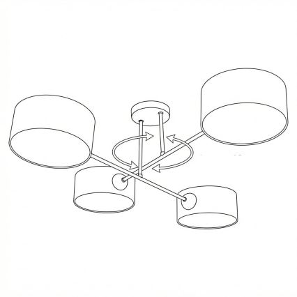 Brilagi - Φωτιστικό οροφής VIRGO 4xE14/40W/230V κρεμ/μαύρο