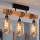 Brilagi - Φωτιστικό οροφής WOOD GLASS 3xE27/60W/230V πεύκο/μαύρο/καπνιστό καφέ