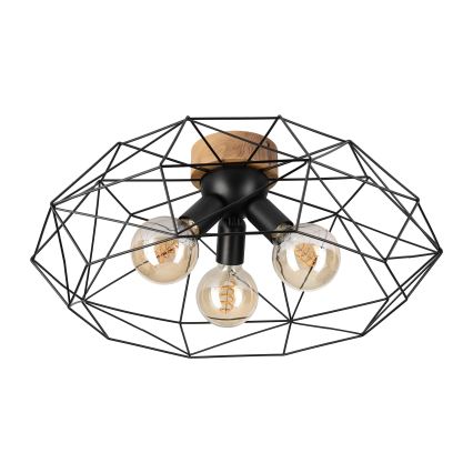 Brilagi - Φωτιστικό οροφής WOODY BASKET 3xE27/60W/230V Ø 60 εκ. σε απόχρωση βελανιδιάς